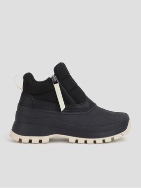 Royal Canadian Women's Black Ankle Winter Boot with Cream Sole